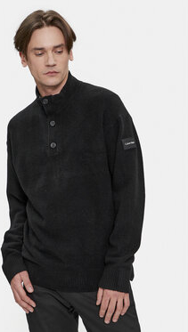 Czarny sweter Calvin Klein w stylu casual ze stójką