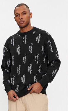 Czarny sweter Calvin Klein z okrągłym dekoltem