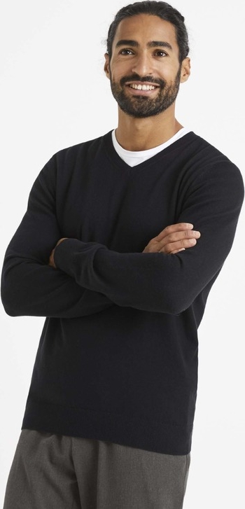 Czarny sweter CELIO z bawełny z okrągłym dekoltem w stylu casual