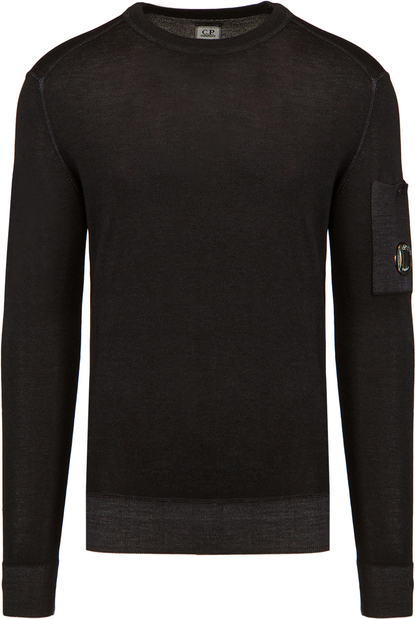 Czarny sweter Cp Company w stylu casual z wełny z okrągłym dekoltem