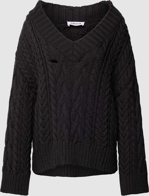 Czarny sweter EDITED z wełny