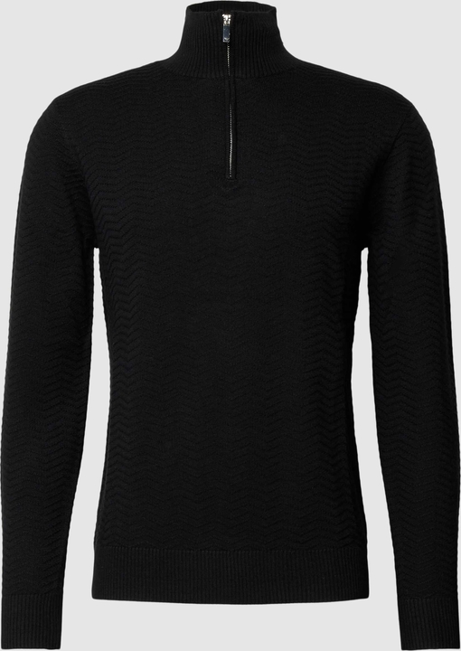 Czarny sweter Emporio Armani w stylu casual ze stójką