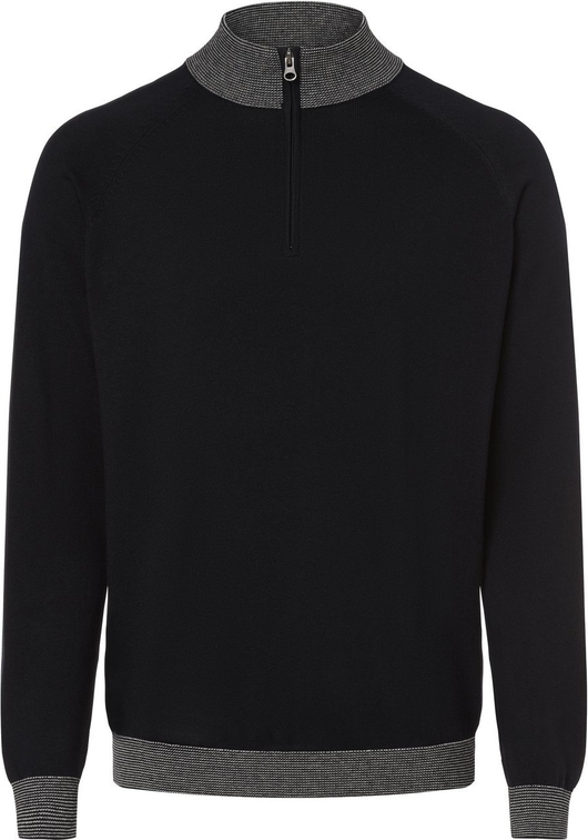 Czarny sweter Finshley & Harding z kaszmiru w stylu casual ze stójką