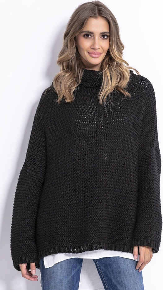 Czarny sweter Fobya w stylu casual