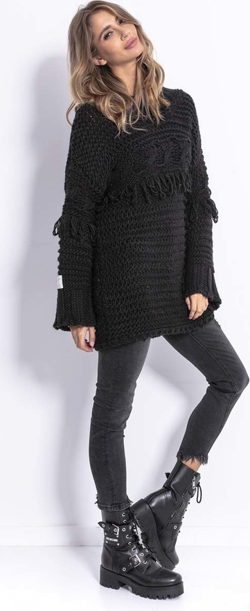 Czarny sweter Fobya z wełny