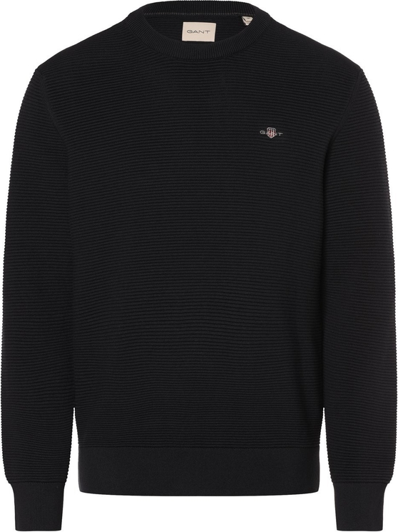 Czarny sweter Gant z okrągłym dekoltem w stylu casual