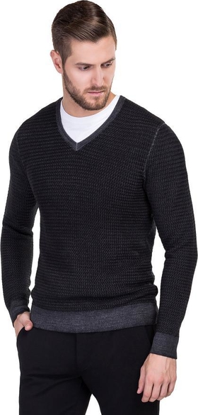 Czarny sweter Giacomo Conti z wełny