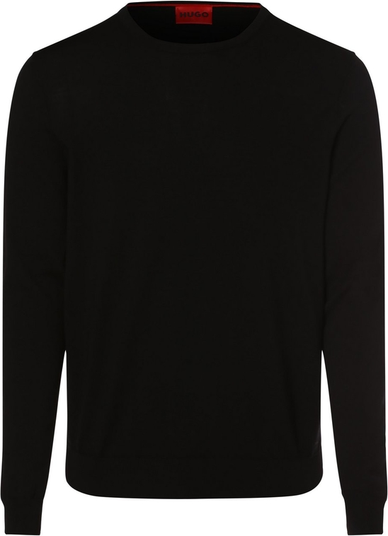 Czarny sweter Hugo Boss z okrągłym dekoltem z wełny