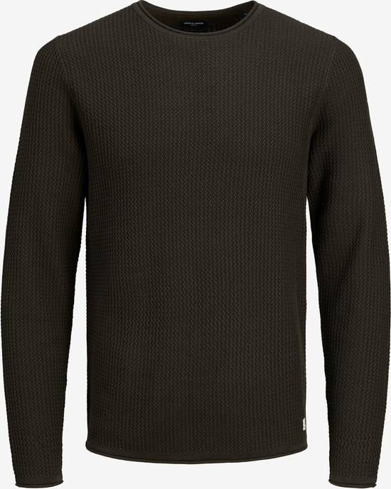 Czarny sweter Jack & Jones z bawełny w stylu casual z okrągłym dekoltem