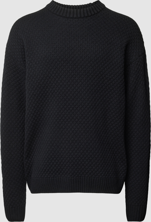 Czarny sweter Jack & Jones z okrągłym dekoltem z bawełny w stylu casual