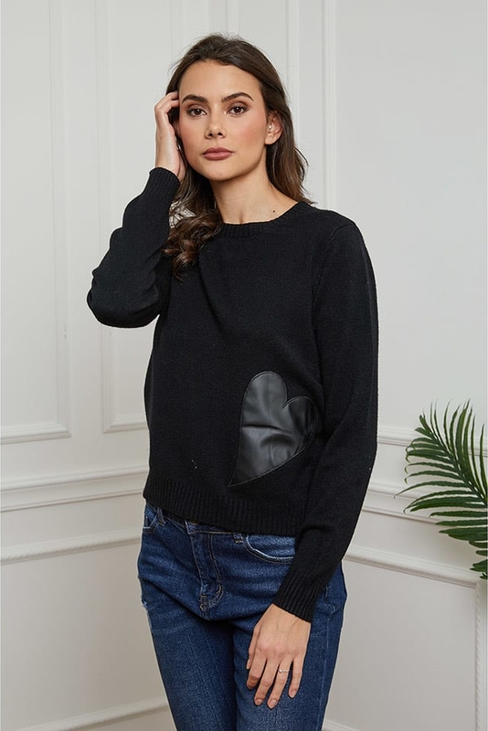 Czarny sweter Joséfine w stylu casual