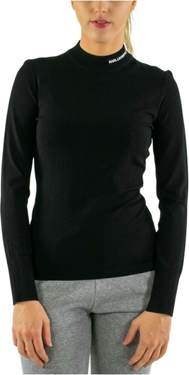 Czarny sweter Karl Lagerfeld z dżerseju w stylu casual