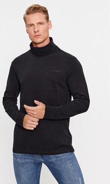 Czarny sweter Karl Lagerfeld z golfem w stylu casual