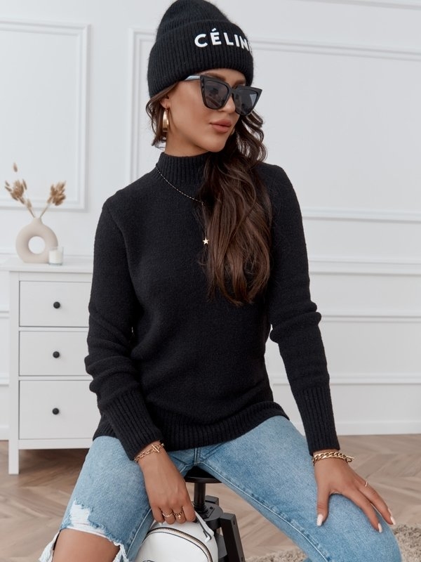 Czarny sweter Lisa Mayo w stylu casual
