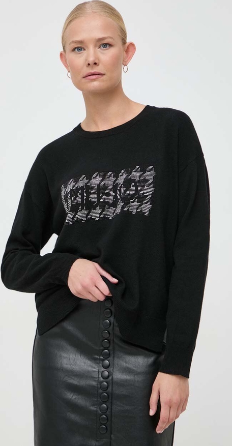Czarny sweter Liu-Jo z wełny w stylu casual