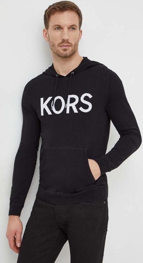 Czarny sweter Michael Kors w młodzieżowym stylu z bawełny z okrągłym dekoltem