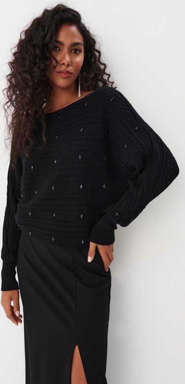 Czarny sweter Mohito w stylu casual
