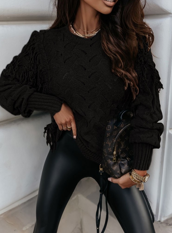 Czarny sweter Pakuten w stylu casual