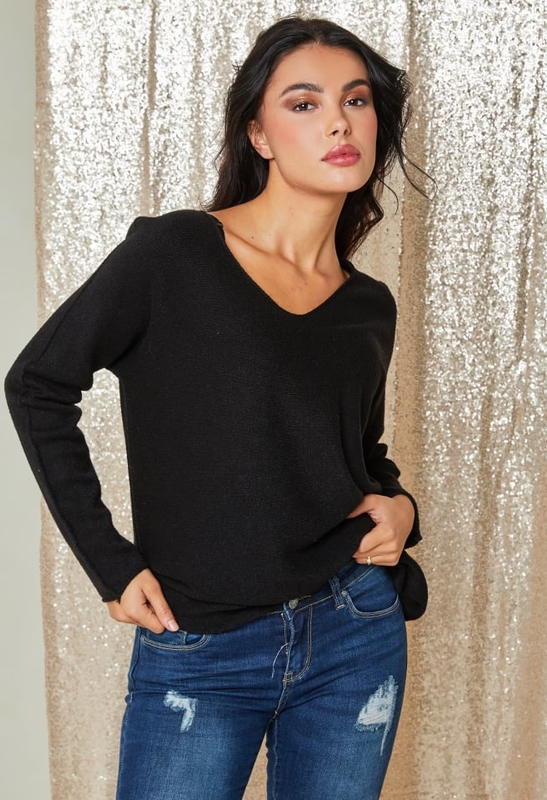 Czarny sweter Plume w stylu casual
