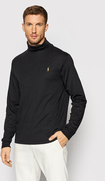 Czarny sweter POLO RALPH LAUREN z golfem w stylu casual
