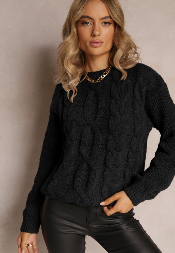 Czarny sweter Renee w stylu casual