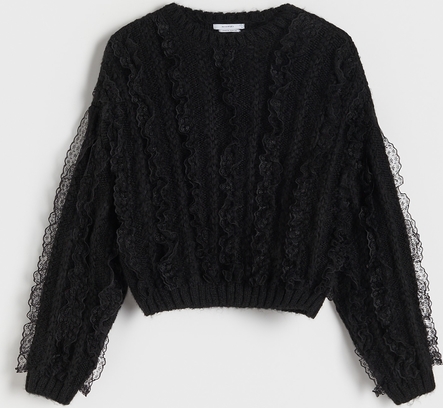 Czarny sweter Reserved w stylu klasycznym