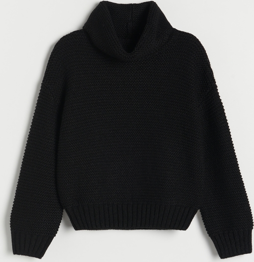 Czarny sweter Reserved z dzianiny
