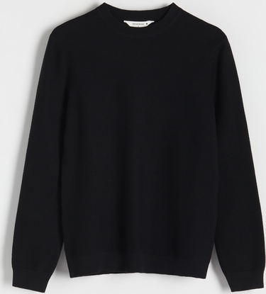 Czarny sweter Reserved z okrągłym dekoltem w stylu casual