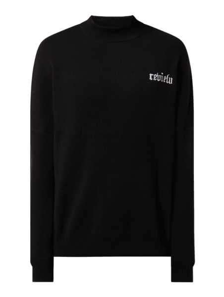 Czarny sweter Review ze stójką w stylu casual