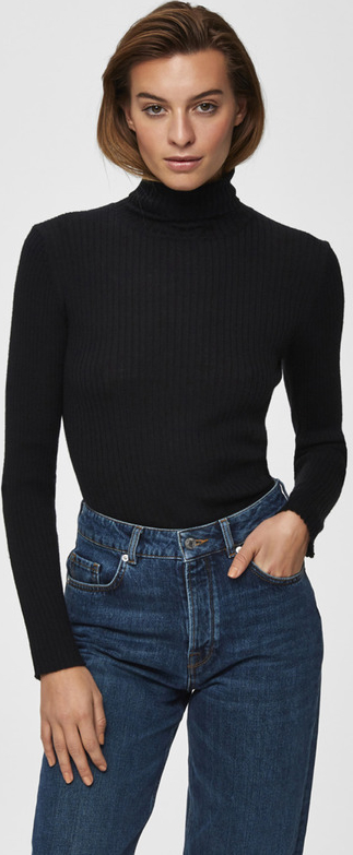 Czarny sweter Selected Femme z wełny