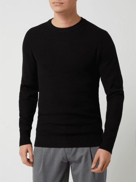 Czarny sweter Selected Homme z bawełny w stylu casual