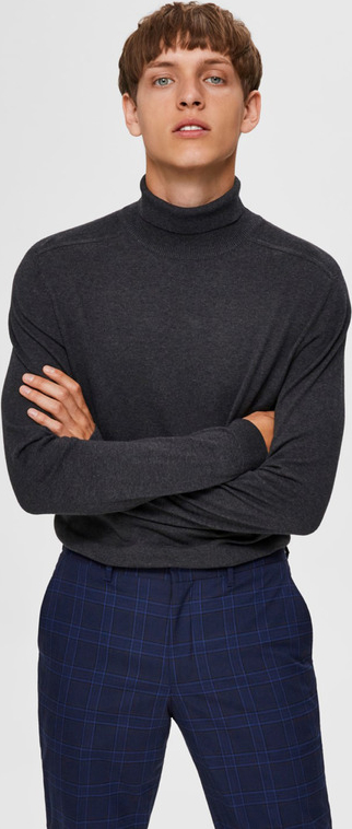Czarny sweter Selected Homme z golfem
