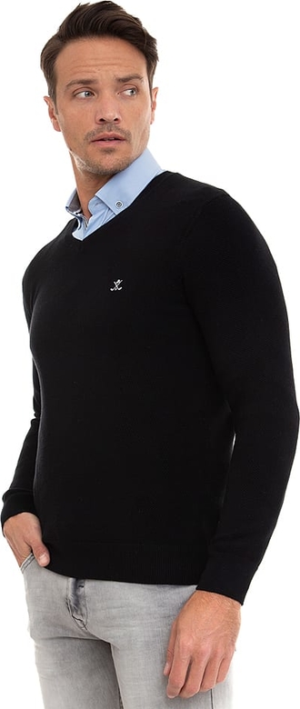 Czarny sweter Sir Raymond Tailor z bawełny w stylu casual