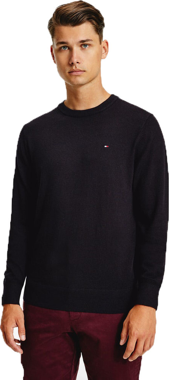 Czarny sweter Tommy Hilfiger z okrągłym dekoltem w stylu casual