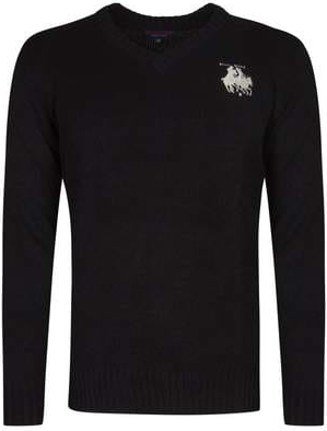 Czarny sweter U.S. Polo z dzianiny