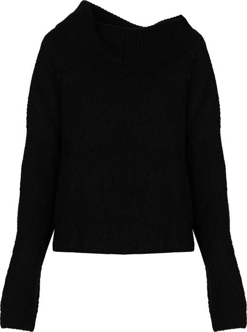 Czarny sweter ubierzsie.com w stylu casual z dzianiny