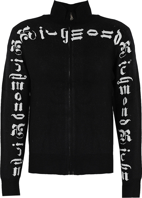 Czarny sweter ubierzsie.com ze stójką w młodzieżowym stylu z wełny