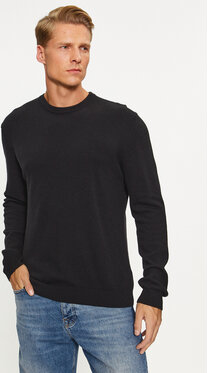 Czarny sweter United Colors Of Benetton w stylu casual z okrągłym dekoltem