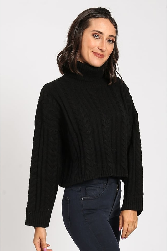 Czarny sweter William De Faye z kaszmiru w stylu casual