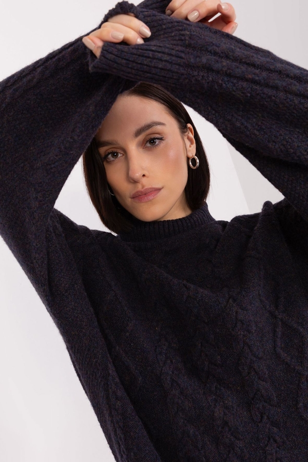 Czarny sweter Wool Fashion Italia w stylu casual