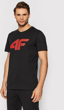 Czarny t-shirt 4F w młodzieżowym stylu z krótkim rękawem