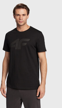 Czarny t-shirt 4F w sportowym stylu z nadrukiem