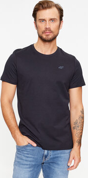 Czarny t-shirt 4F w stylu casual z krótkim rękawem