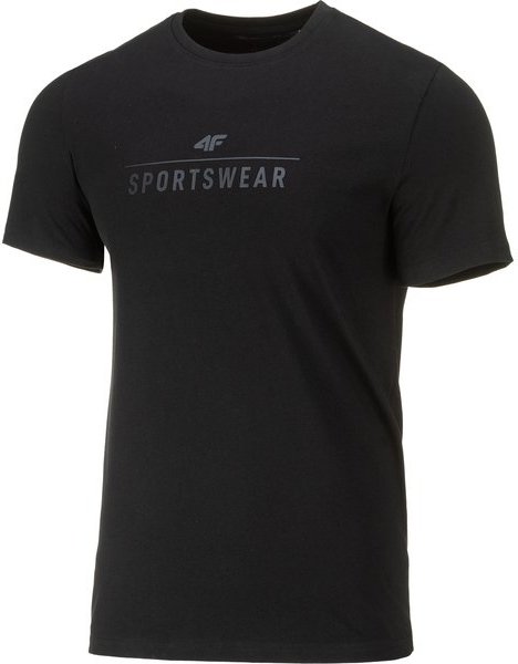 Czarny t-shirt 4F w stylu klasycznym z dresówki