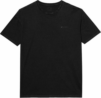 Czarny t-shirt 4F z bawełny w stylu casual z krótkim rękawem