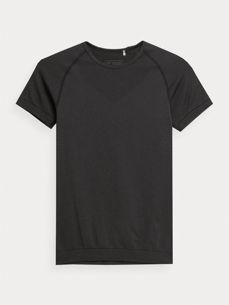 Czarny t-shirt 4F z krótkim rękawem w sportowym stylu