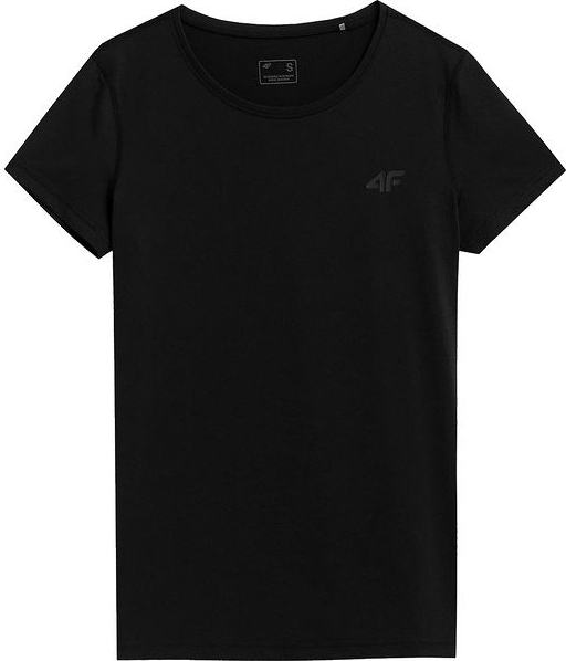 Czarny t-shirt 4F z krótkim rękawem z tkaniny