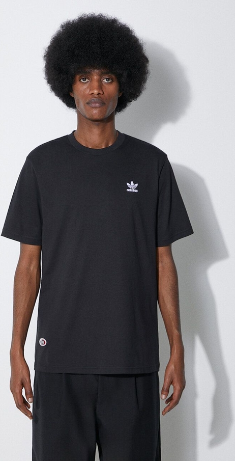 Czarny t-shirt Adidas Originals z krótkim rękawem