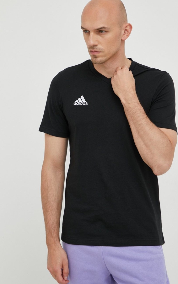 Czarny t-shirt Adidas Performance z bawełny