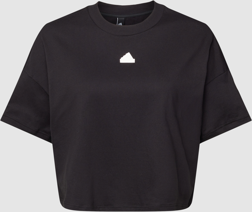 Czarny t-shirt Adidas Sportswear Plus z krótkim rękawem